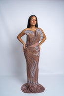 abito butterfly bronzo